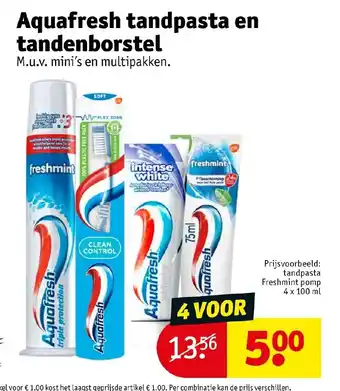 Kruidvat Aquafresh tandpasta en tandenborstel aanbieding