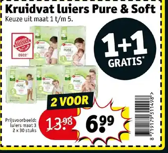 Kruidvat Luiers Pure & Soft aanbieding