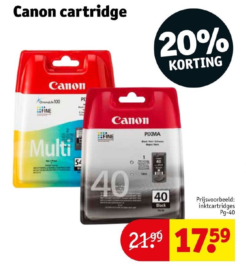 Canon cartridge aanbieding bij Kruidvat