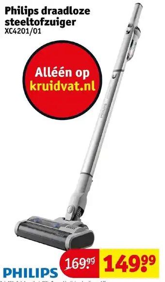 Kruidvat Philips draadloze steeltofzuiger aanbieding