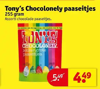 Kruidvat Tony's Chocolonely paaseitjes 255g aanbieding