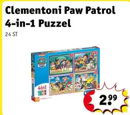 Kruidvat Clementoni Paw Patrol 4-in-1 Puzzel aanbieding