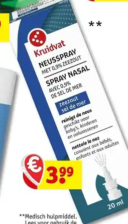 Kruidvat Neusspray met 0,9% zeezout aanbieding