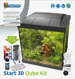 Pets Place Superfish Start 30 Qube Kit Zwart - Aquaria aanbieding