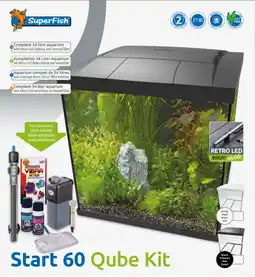 Pets Place Superfish Start 60 Qube Kit Zwart - Aquaria aanbieding