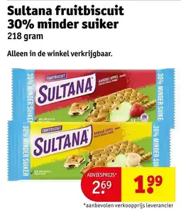 Kruidvat Sultana Fruitbiscuit 30% Minder Suiker aanbieding