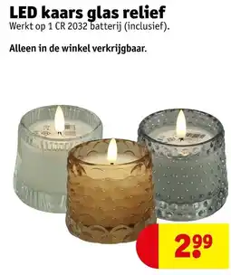 Kruidvat LED Kaars Glas Relief aanbieding