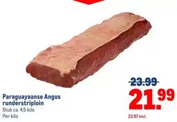 Makro Paraguayaanse Angus runderstriploin aanbieding