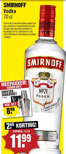 Dirck 3 Smirnoff Vodka aanbieding