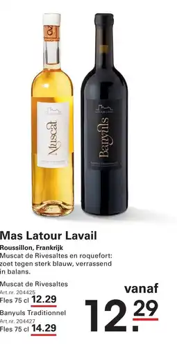 Sligro Mas Latour Lavail Muscat de Rivesaltes aanbieding