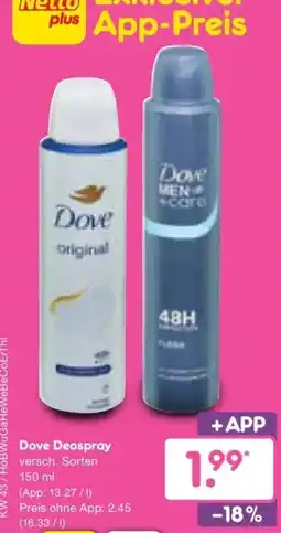 Netto Marken-Discount DE Dove Deospray aanbieding