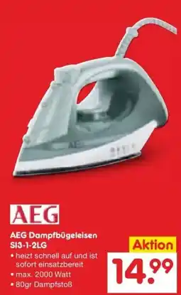 Netto Marken-Discount DE AEG Dampfbügeleisen SI3-1-2LG aanbieding