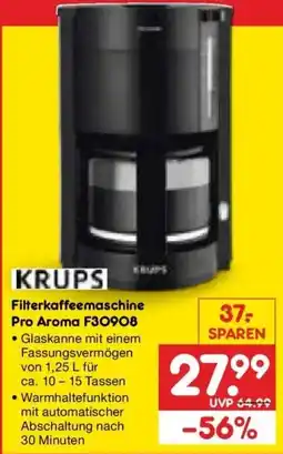 Netto Marken-Discount DE Krups Filterkaffeemaschine Pro Aroma F30908 aanbieding
