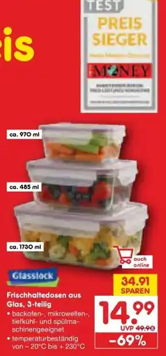 Netto Marken-Discount DE Glasslock Frischhaltedosen aus Glas 3-teilig aanbieding