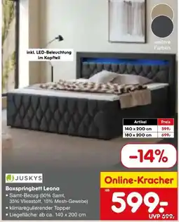 Netto Marken-Discount DE JUSKYS Boxspringbett Leona aanbieding