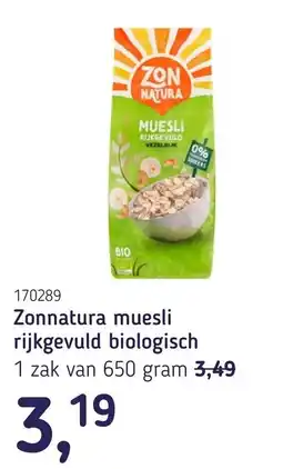 Van Hoeckel Zonnatura muesli aanbieding