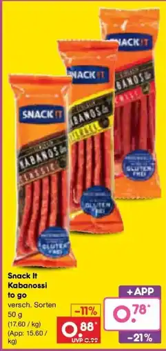 Netto Marken-Discount DE Snack It Kabanossi to go aanbieding