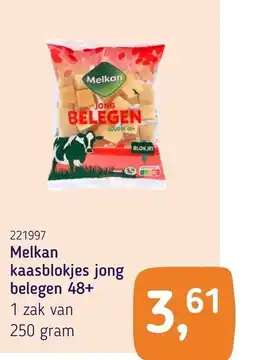 Van Hoeckel Melkan kaasblokjes jong belegen 48+ aanbieding