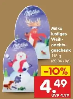 Netto Marken-Discount DE Milka lustiges Weihnachts-geschenk aanbieding