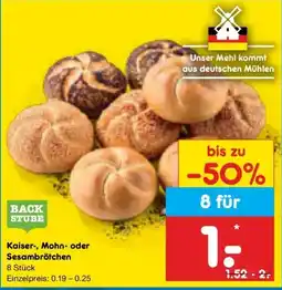 Netto Marken-Discount DE backstube kaiser-, mohn- oder sesambrötchen aanbieding