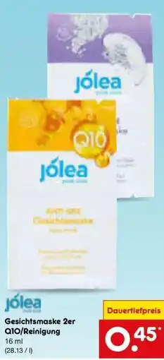 Netto Marken-Discount DE jólea Gesichtsmaske 2er Q10/Reinigung aanbieding