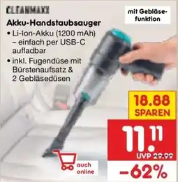 Netto Marken-Discount DE Cleanmaxx akku-handstaubsauger aanbieding