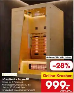 Netto Marken-Discount DE ARTSAUNA Infrarotkabine Bergen 115 aanbieding