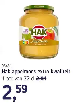 Van Hoeckel Hak appelmoes extra kwaliteit aanbieding