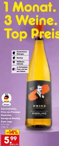 Netto Marken-Discount DE Prinz von Preussen Riesling aanbieding