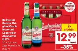 Netto Marken-Discount DE Budweiser Budvar Original Czech Imported Lager oder Alkoholfrei aanbieding