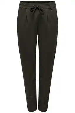 Wehkamp ONLY tapered pantalon met plooien - donkerbruin aanbieding
