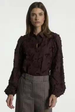 Wehkamp Aaiko gebloemde blouse - donkerrood aanbieding