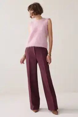 Wehkamp Summum wide leg pantalon - donkerrood aanbieding