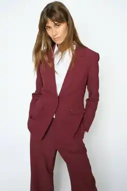 Wehkamp Mos Mosh wide leg pantalon - donkerrood aanbieding