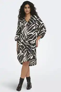 Wehkamp ONLY CARMAKOMA mini jurk Plus Size met print - zwart aanbieding