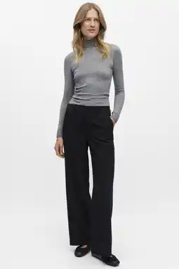 Wehkamp OBJECT wide leg pantalon met krijtstreep OBJLISA aanbieding