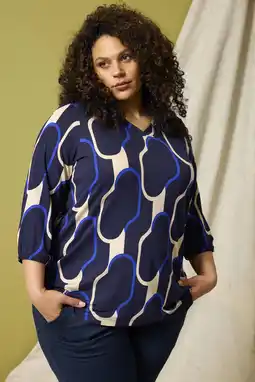 Wehkamp Zhenzi top Plus Size met print - donkerblauw aanbieding