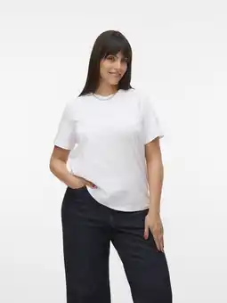 Wehkamp VERO MODA CURVE T-shirt ecru aanbieding