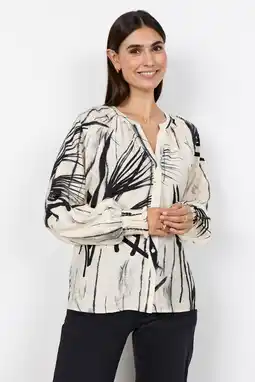 Wehkamp Soyaconcept viscose blouse met print - ecru aanbieding