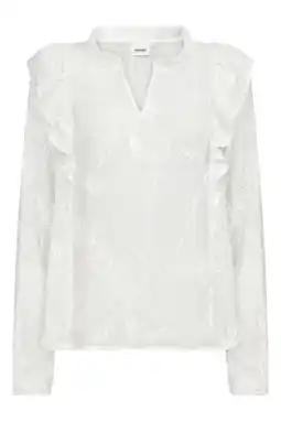 Wehkamp Wasabiconcept viscose gebloemde blouse met ruches Plus Size - wit aanbieding