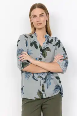 Wehkamp Soyaconcept viscose gebloemde blouse - blauw aanbieding