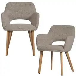 Wehkamp WOOOD Murat Eetkamerstoelen Houten Bruine Poot - Geel - Set van 2 aanbieding
