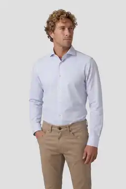 Wehkamp Michaelis slim fit casual gestreept overhemd - lichtblauw aanbieding