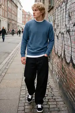 Wehkamp JACK & JONES CORE regular fit sweater - blauw aanbieding