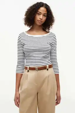 Wehkamp Tommy Hilfiger gestreepte top - ecru aanbieding