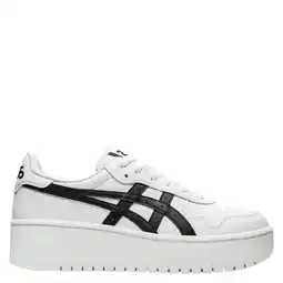 Wehkamp ASICS Japan S imitatieleren sneakers met plateauzool - wit/zwart aanbieding