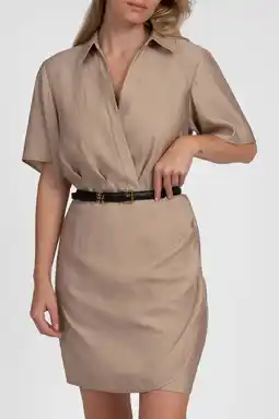 Wehkamp Fifth House viscose blazerjurk met plooien - beige aanbieding