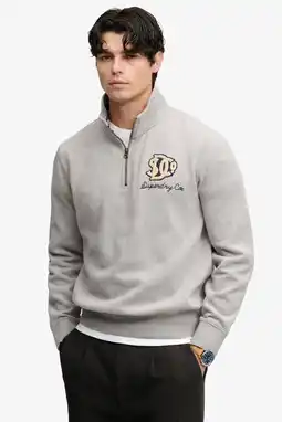Wehkamp Superdry regular fit trui met print - donkergrijs aanbieding