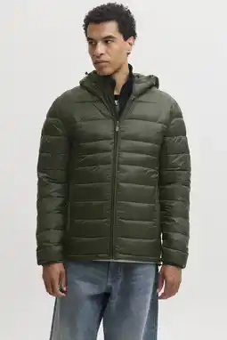 Wehkamp JACK & JONES ESSENTIALS gewatteerde jas - donkergroen aanbieding