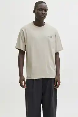 Wehkamp JACK & JONES ESSENTIALS relaxed fit T-shirt met logo - beige aanbieding